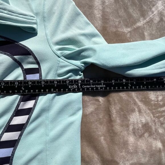 Lululemon Athletica Womens Jacket Size 8 Light Blue Instride Stripe Full Zip - Picture 6 of 7